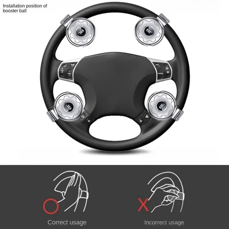 Car Steering Wheel Booster Ball Turning Spinner Knob Bearing Power Handle Rotating Universal Auto Accessories Labor Saving Kit