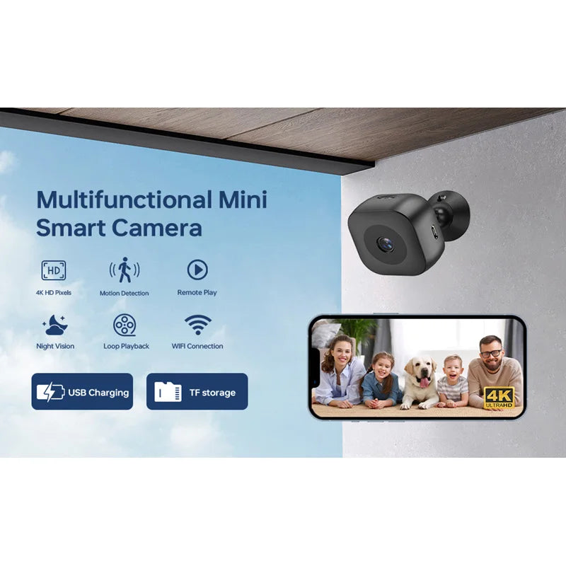 Xiaomi 4K Mini Camera Wifi Ip/ap Portable Mobile Detection Camcorder Smart Home Surveillance Security Remote Monitoring Camera