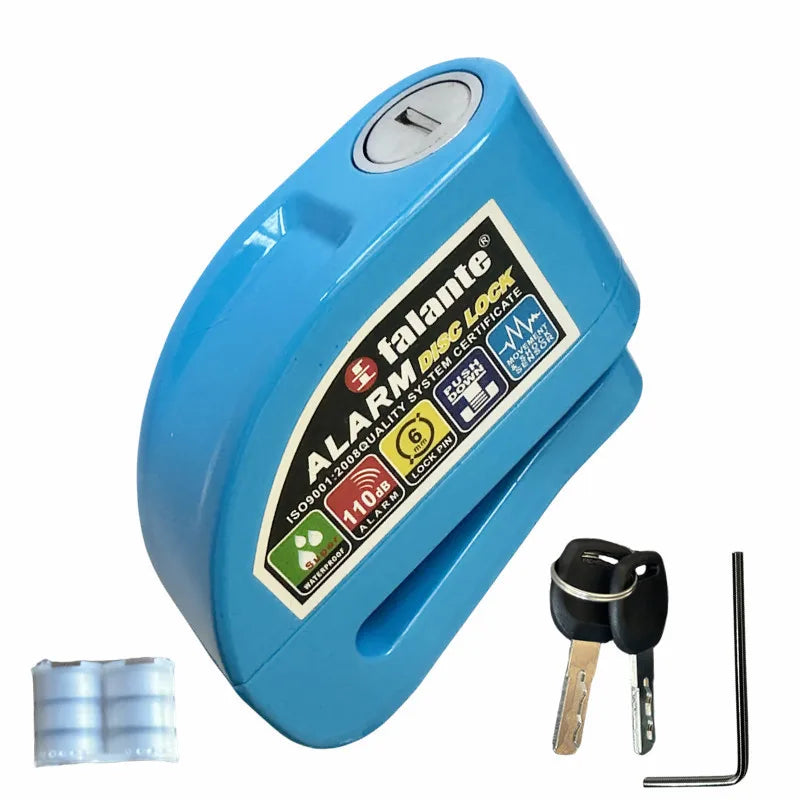 Waterproof Motorcycle Alarm Lock Bike Security Anti-theft Lock Motorbike Mountain bike Disc Brake Lock +Bag+1.5mReminder Rope