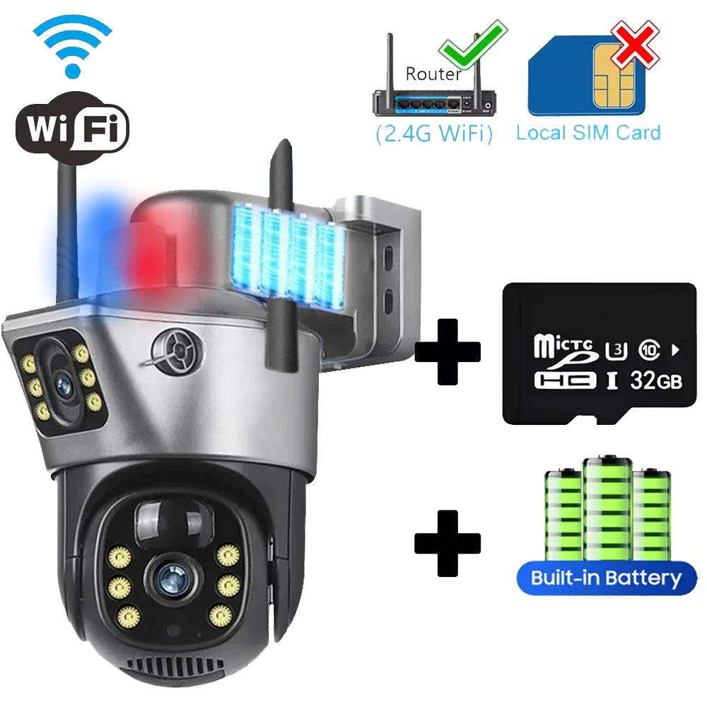 Camara Vigilancia Wifi Wireless Network 4G IP CCTV Cameras Security-protection Smart Home 360 Monitor Exterior HD Night Vision