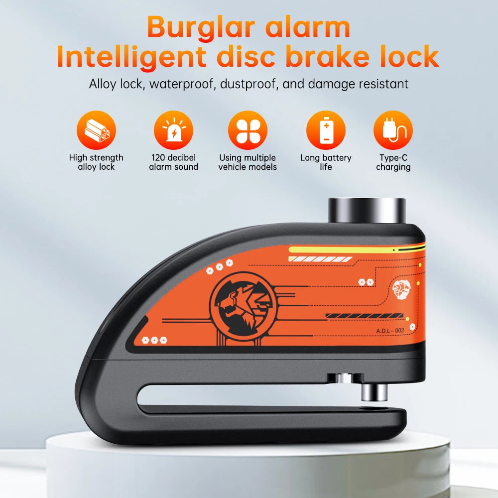 Extractme Motorcycle Lock Alarm Padlock with Cable Lock Bicycle Alarm Moto Brake Disc Lock Anti-Theft Car Alarm Security System
