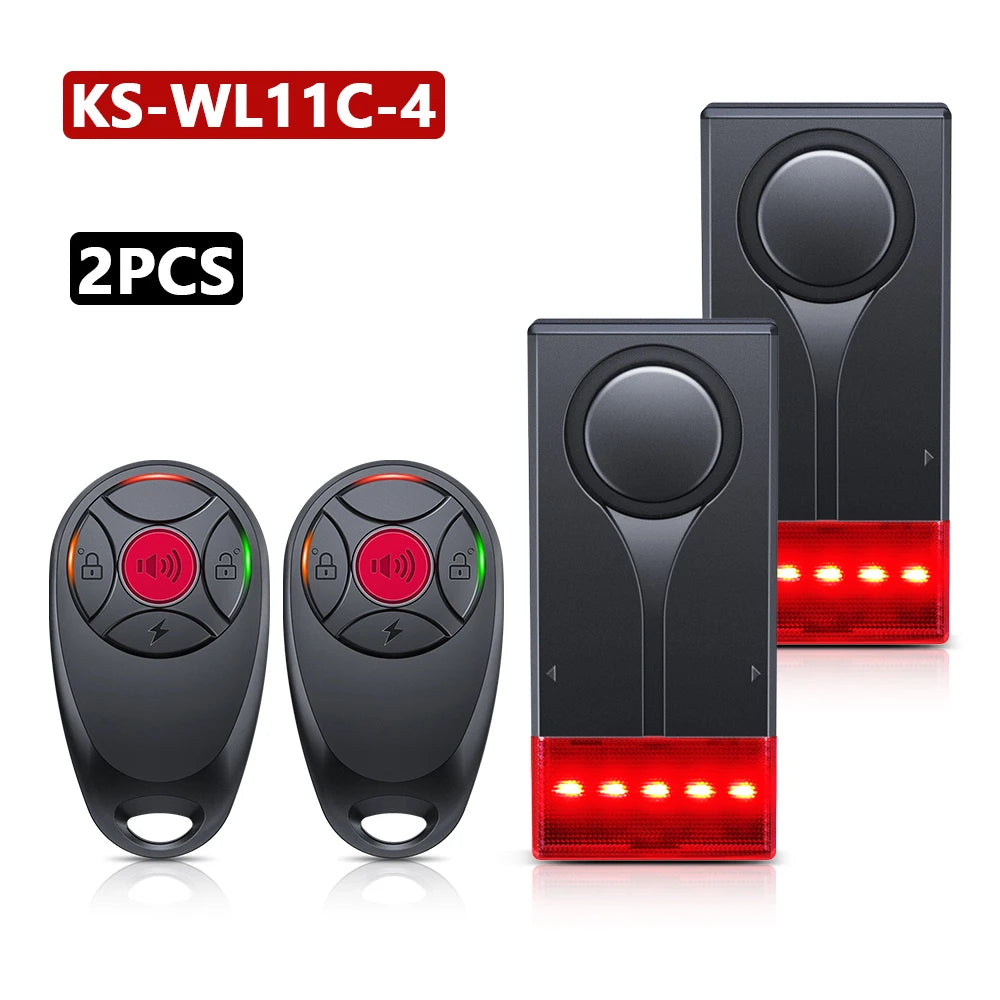 Hollarm Wireless Bicycle Motorcycle Alarm Adjustment Anti Theft Door Window Sensor Car Vibration Sound And Light Alarm Bike Find