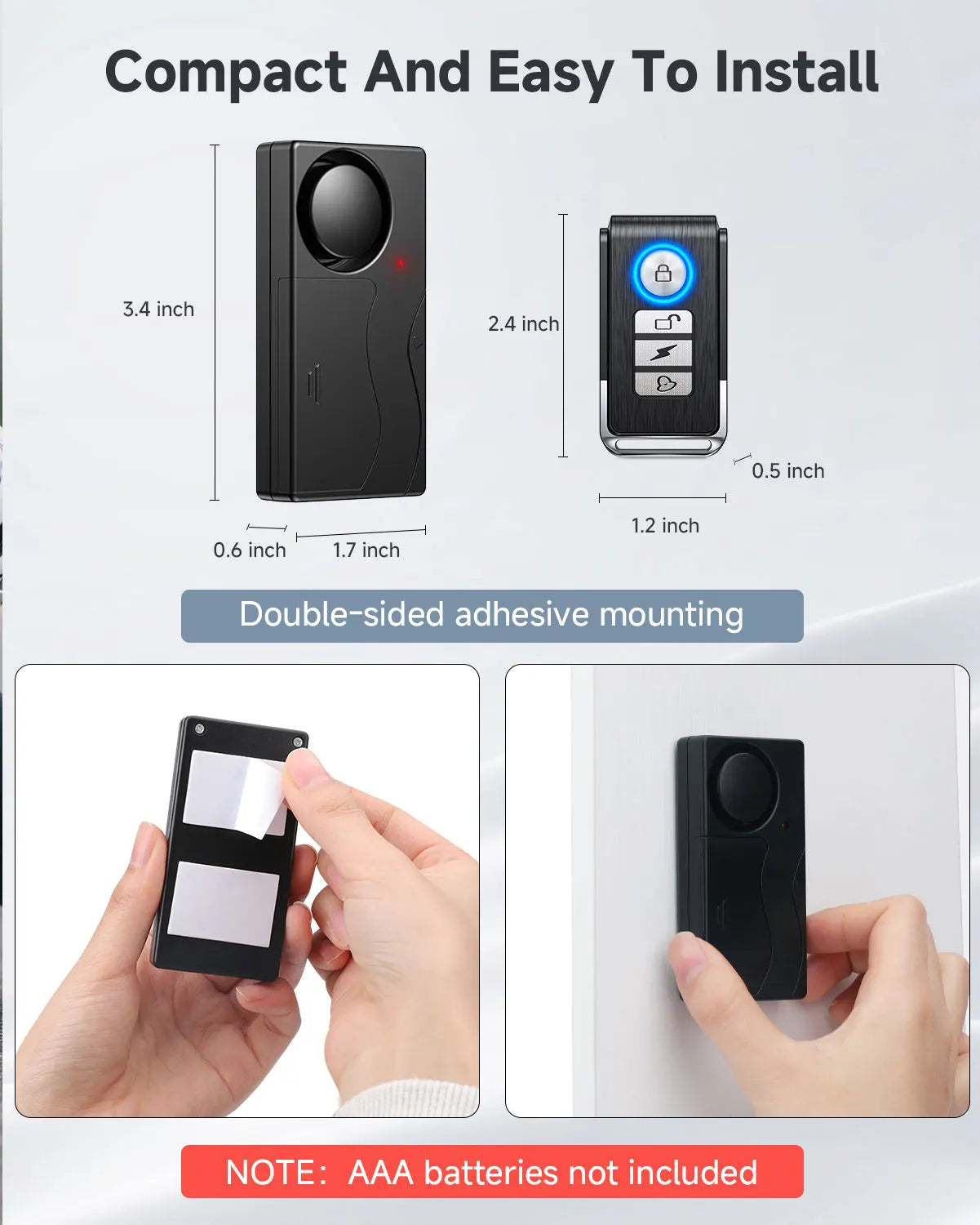Hollarm Wireless Bicycle Motorcycle Alarm Adjustment Anti Theft Door Window Sensor Car Vibration Sound And Light Alarm Bike Find