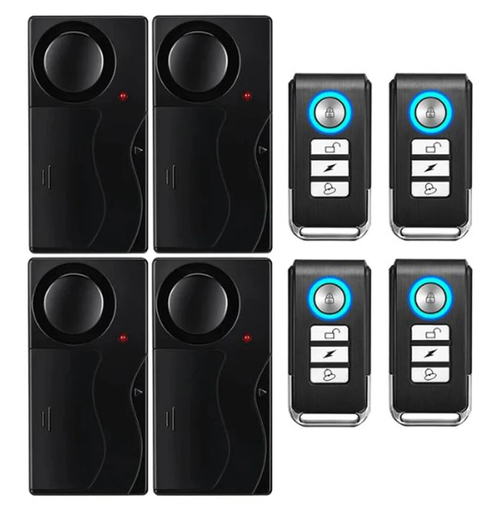 Camaroca Wireless Vibration Alarm Door And Window Anti-Theft Alarm With Remote Control 110dB Motorcycle Bicycle Security Sensors