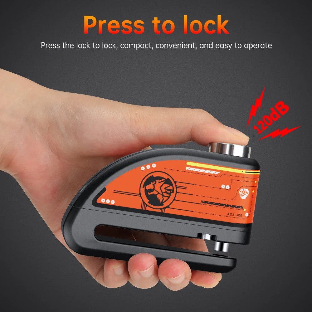 Extractme Motorcycle Lock Alarm Padlock with Cable Lock Bicycle Alarm Moto Brake Disc Lock Anti-Theft Car Alarm Security System