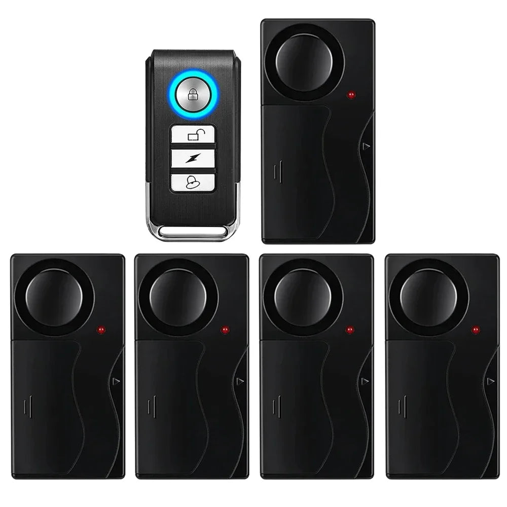 Camaroca Wireless Vibration Alarm Door And Window Anti-Theft Alarm With Remote Control 110dB Motorcycle Bicycle Security Sensors