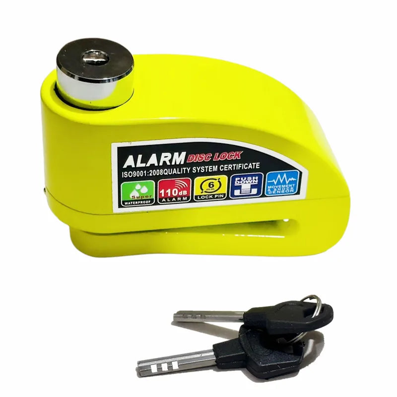 Waterproof Motorcycle Alarm Lock Bike Security Anti-theft Lock Motorbike Mountain bike Disc Brake Lock +Bag+1.5mReminder Rope