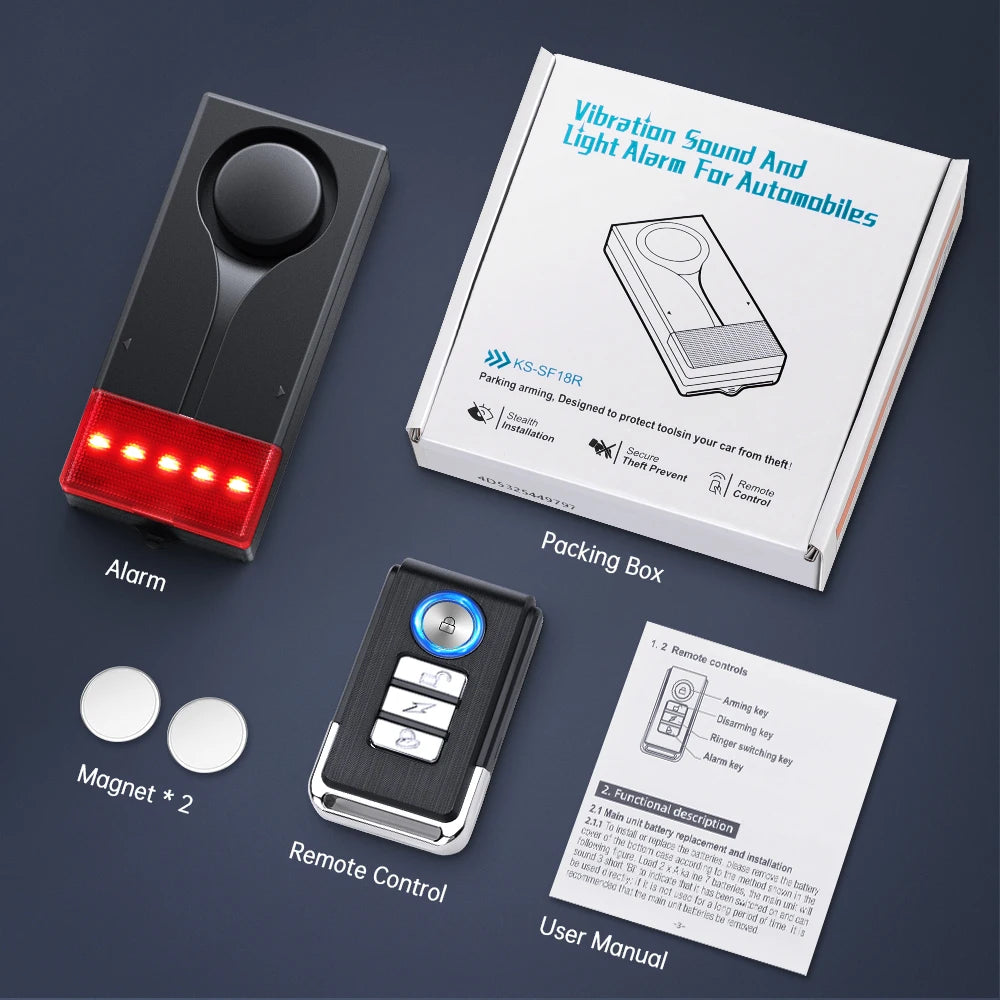 Hollarm Wireless Bicycle Motorcycle Alarm Adjustment Anti Theft Door Window Sensor Car Vibration Sound And Light Alarm Bike Find