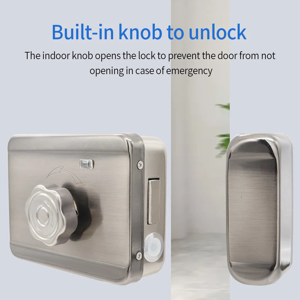 Waterproof Tuya Wifi Remote Control Fingerprint Motor Rim Lock Card Code Smart Door Lock Work for Google Alexa Echo