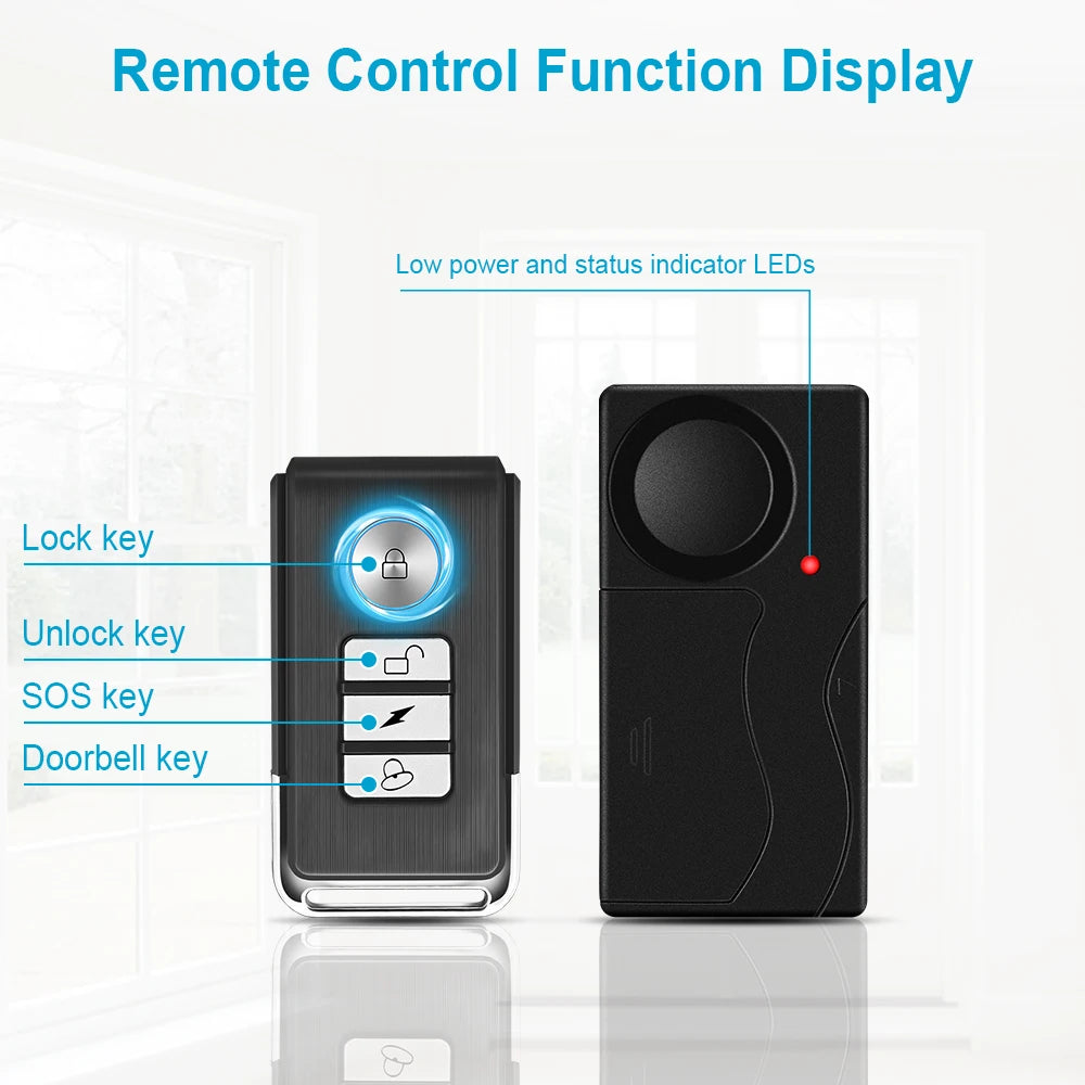 Hollarm Wireless Bicycle Motorcycle Alarm Adjustment Anti Theft Door Window Sensor Car Vibration Sound And Light Alarm Bike Find