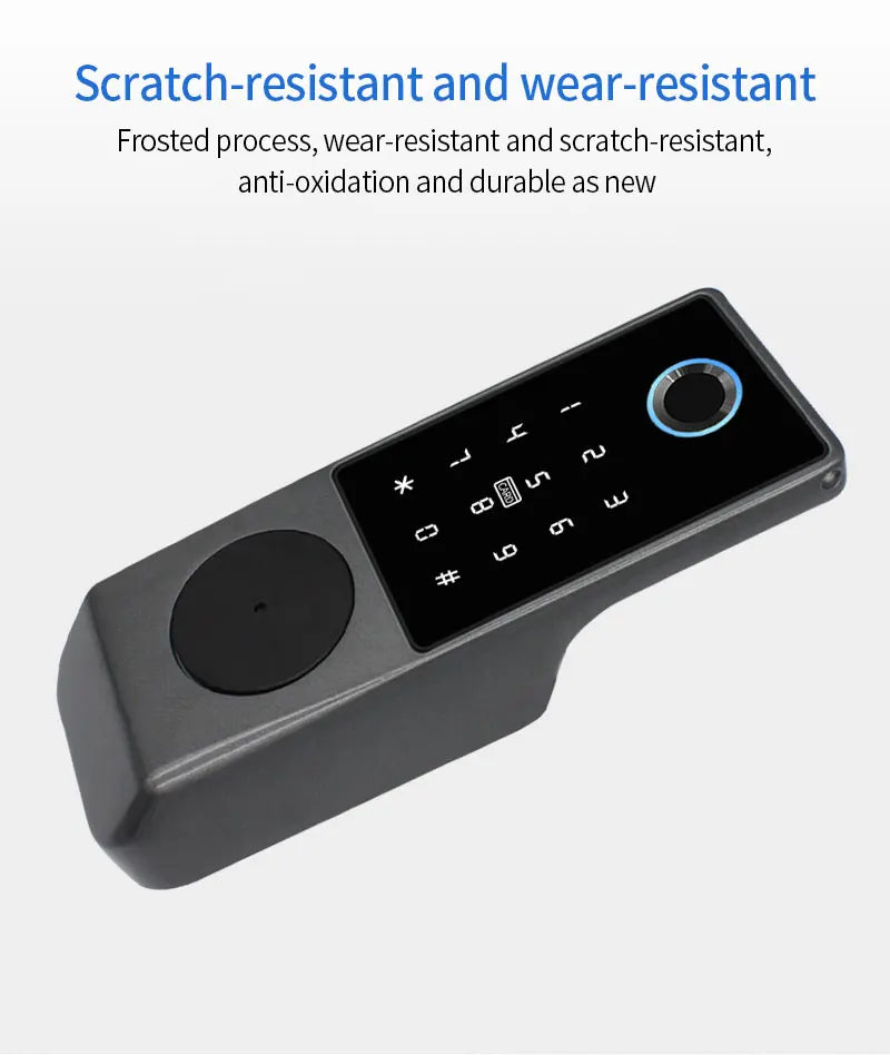Waterproof Tuya Wifi Remote Control Fingerprint Motor Rim Lock Card Code Smart Door Lock Work for Google Alexa Echo