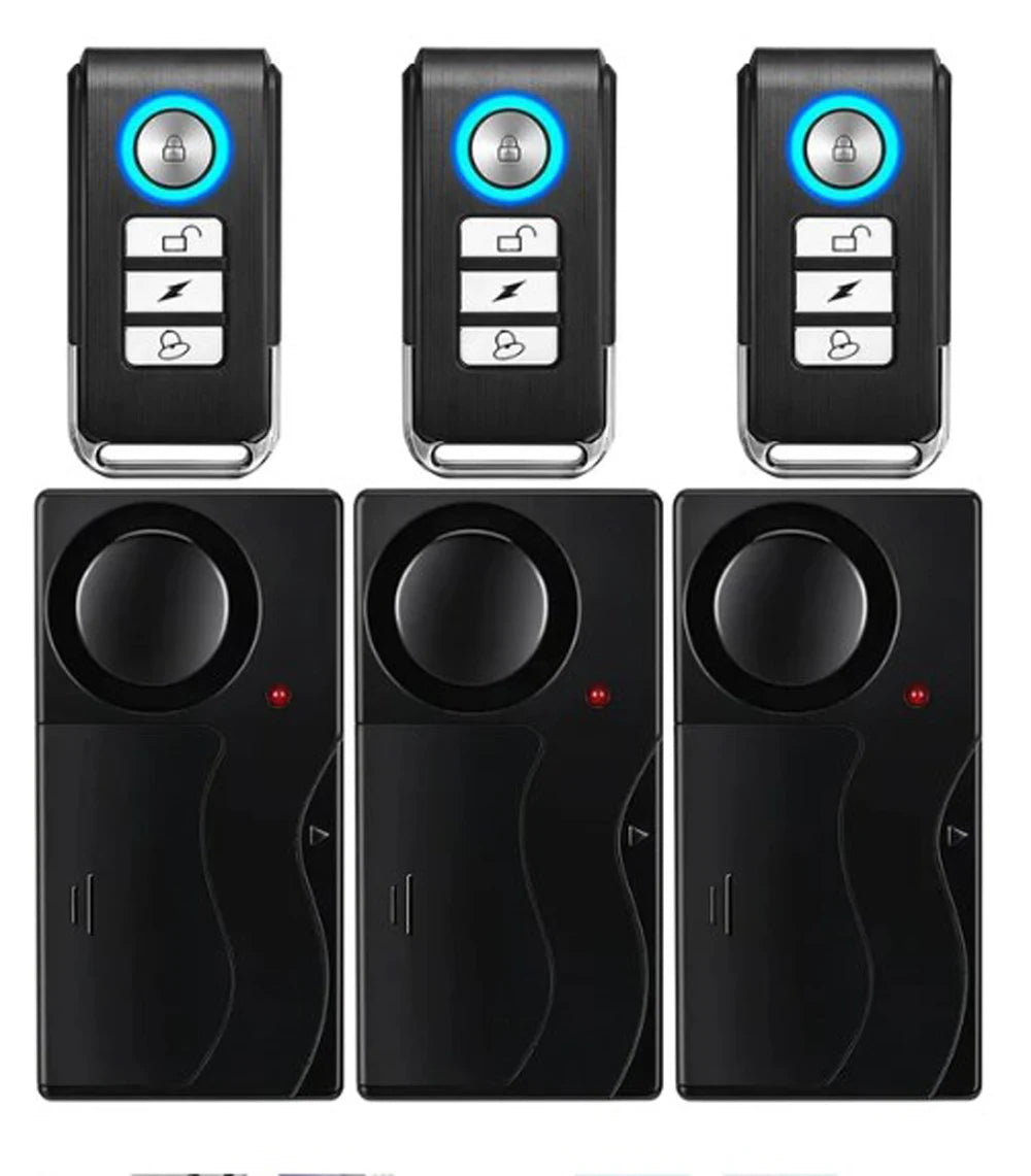 Camaroca Wireless Vibration Alarm Door And Window Anti-Theft Alarm With Remote Control 110dB Motorcycle Bicycle Security Sensors
