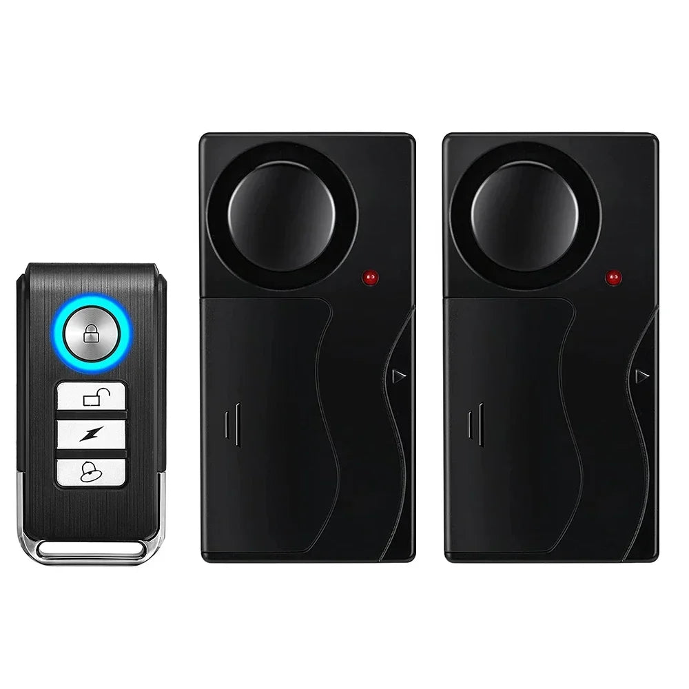 Camaroca Wireless Vibration Alarm Door And Window Anti-Theft Alarm With Remote Control 110dB Motorcycle Bicycle Security Sensors