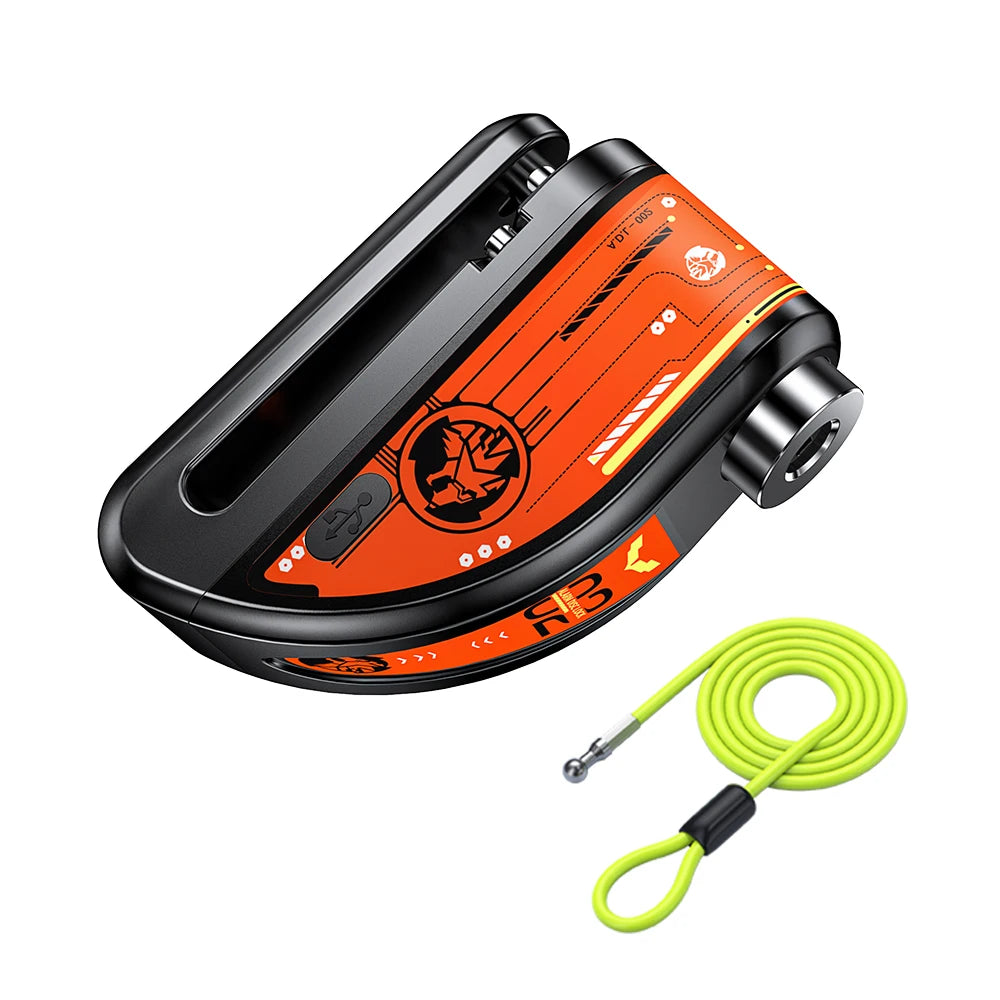 Extractme Motorcycle Lock Alarm Padlock with Cable Lock Bicycle Alarm Moto Brake Disc Lock Anti-Theft Car Alarm Security System