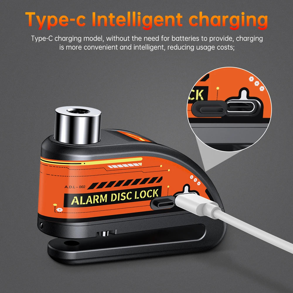 Extractme Motorcycle Lock Alarm Padlock with Cable Lock Bicycle Alarm Moto Brake Disc Lock Anti-Theft Car Alarm Security System