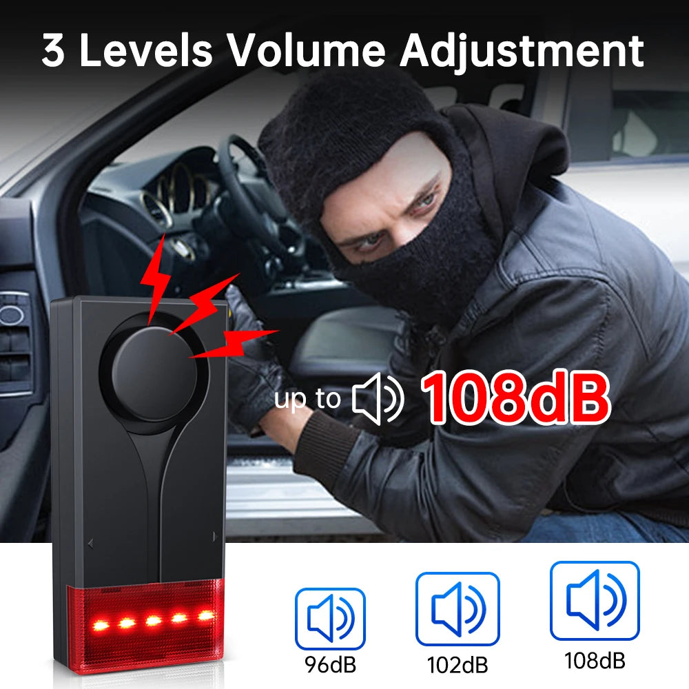 Hollarm Wireless Bicycle Motorcycle Alarm Adjustment Anti Theft Door Window Sensor Car Vibration Sound And Light Alarm Bike Find