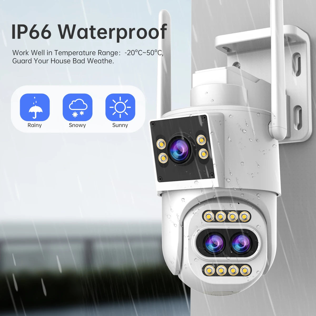 JOOAN 4K HD IP Camera Outdoor Three-Lens 10X Opticial Zoom Security WiFi Camera Auto Tracking CCTV Audio Video Surveillance Cam
