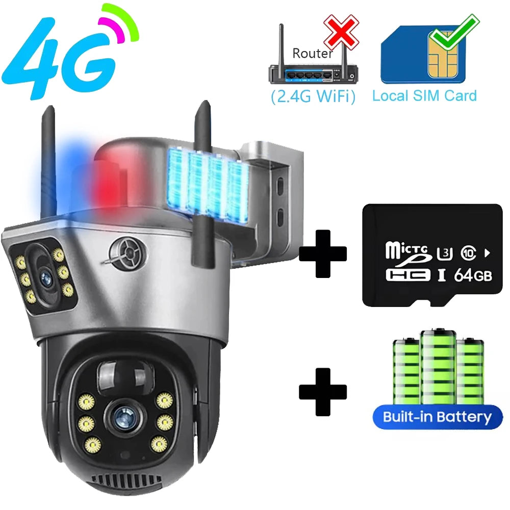 Camara Vigilancia Wifi Wireless Network 4G IP CCTV Cameras Security-protection Smart Home 360 Monitor Exterior HD Night Vision