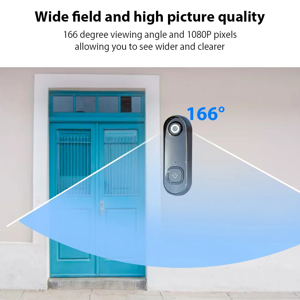 Deelife Video Doorbell Camera WiFi Tuya Waterproof 1080P Outdoor Wireless Door Bell