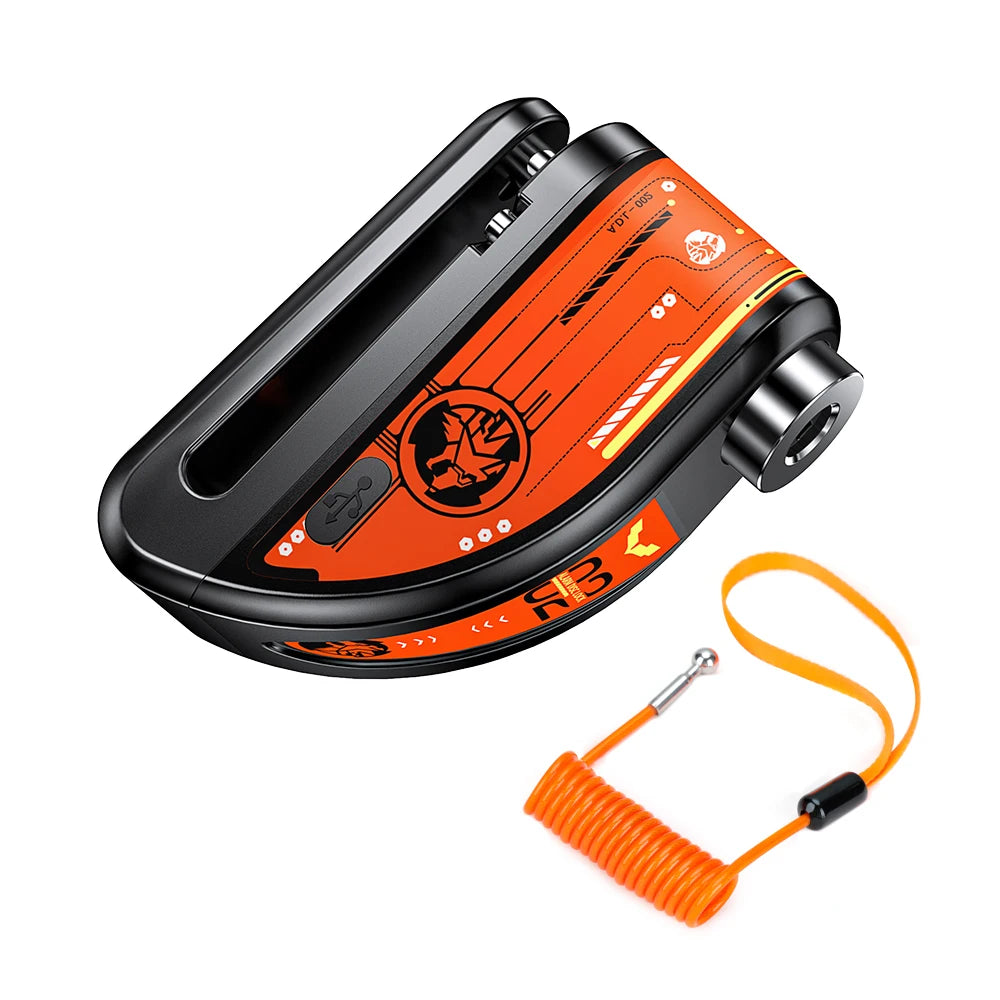 Extractme Motorcycle Lock Alarm Padlock with Cable Lock Bicycle Alarm Moto Brake Disc Lock Anti-Theft Car Alarm Security System