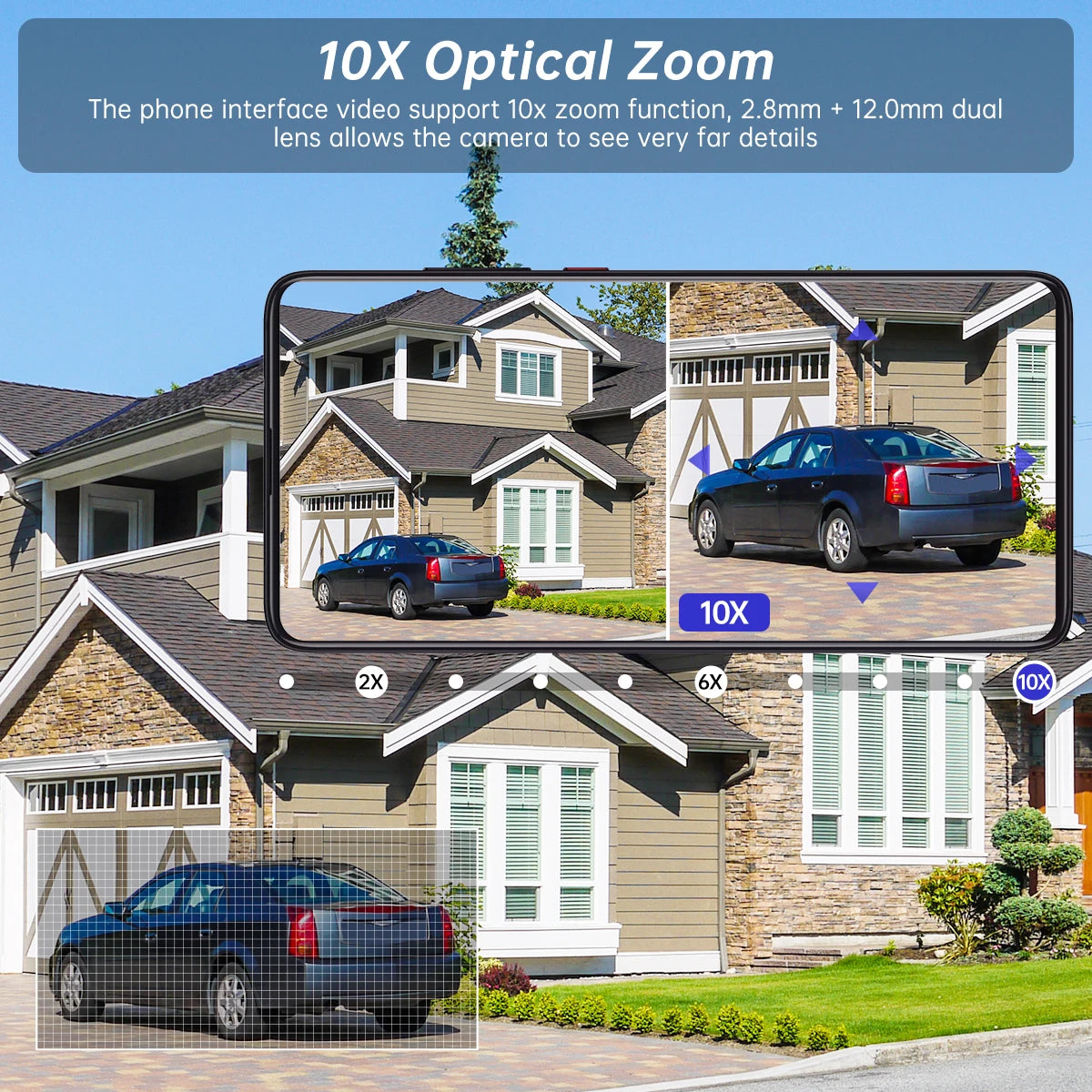 JOOAN 4K HD IP Camera Outdoor Three-Lens 10X Opticial Zoom Security WiFi Camera Auto Tracking CCTV Audio Video Surveillance Cam