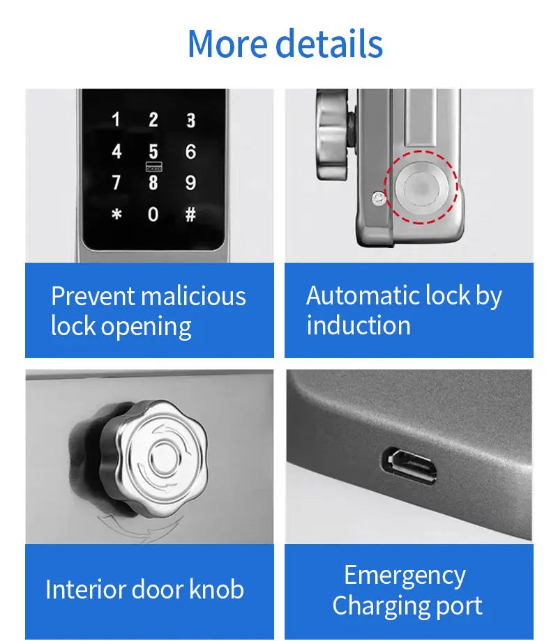 Waterproof Tuya Wifi Remote Control Fingerprint Motor Rim Lock Card Code Smart Door Lock Work for Google Alexa Echo