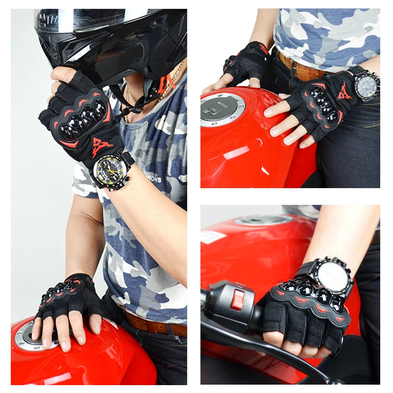 MOTOCENTRIC Summer Motorcycle Gloves Half Finger Breathable Motorcyclist Gloves ATV MTB Cycling Gloves Anti-fall Palm Guard Moto