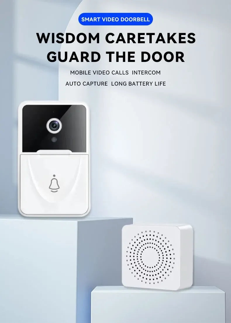 Tuya WiFi Video Doorbell Smart Home Door Bell 2.4Ghz Wireless Rechargeable Battery Outdoor HD Camera Visual Doorbell