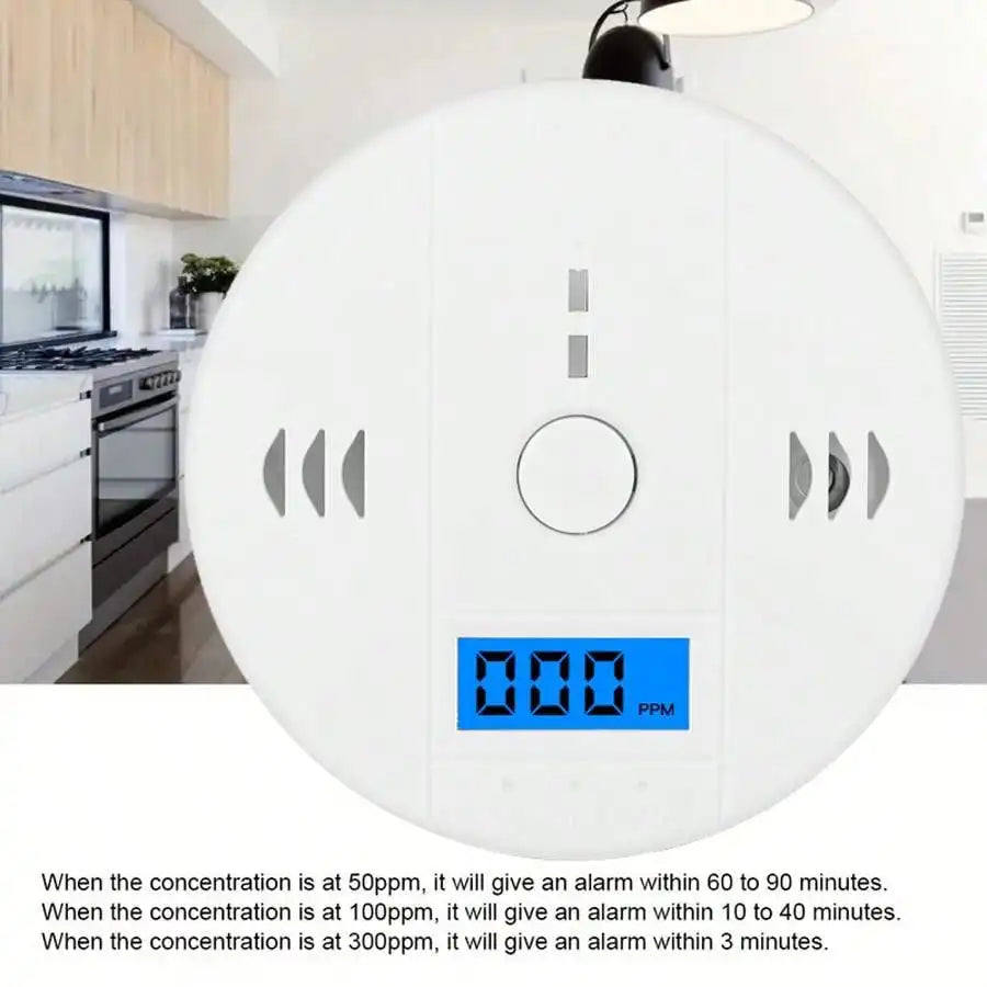 LCD CO Sensor Work alone Built-in 85dB siren sound Independent Carbon Monoxide Poisoning Warning Alarm Detector