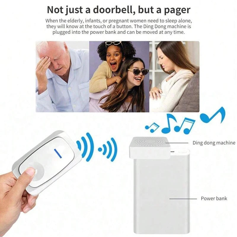 New Wireless Doorbell Home Intelligent Welcome Doorbell Waterproof 150M Remote USB Plug Easy to Install No Wiring Required
