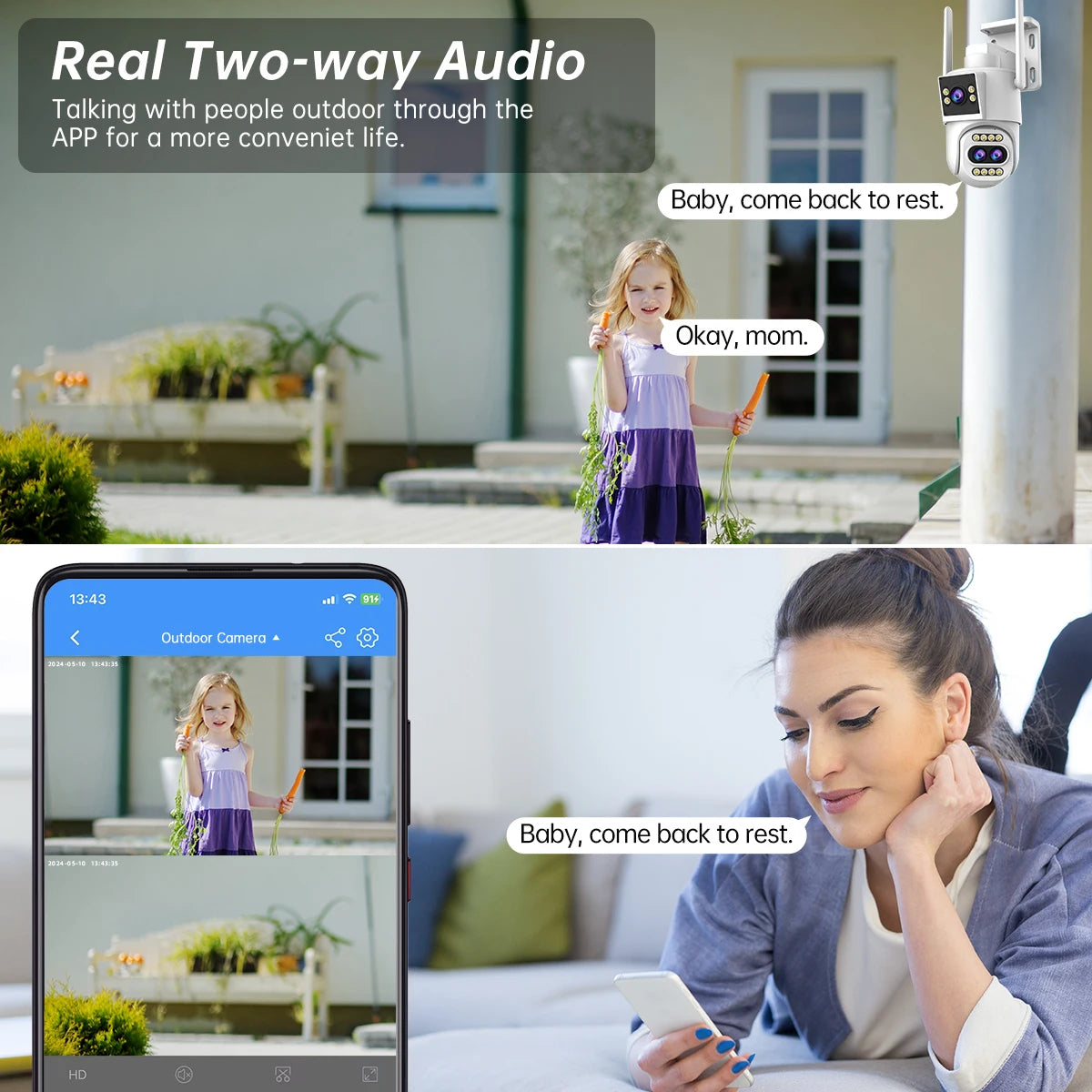 JOOAN 4K HD IP Camera Outdoor Three-Lens 10X Opticial Zoom Security WiFi Camera Auto Tracking CCTV Audio Video Surveillance Cam