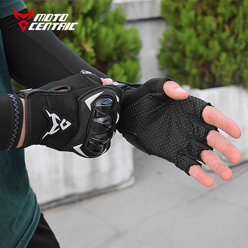 MOTOCENTRIC Summer Motorcycle Gloves Half Finger Breathable Motorcyclist Gloves ATV MTB Cycling Gloves Anti-fall Palm Guard Moto