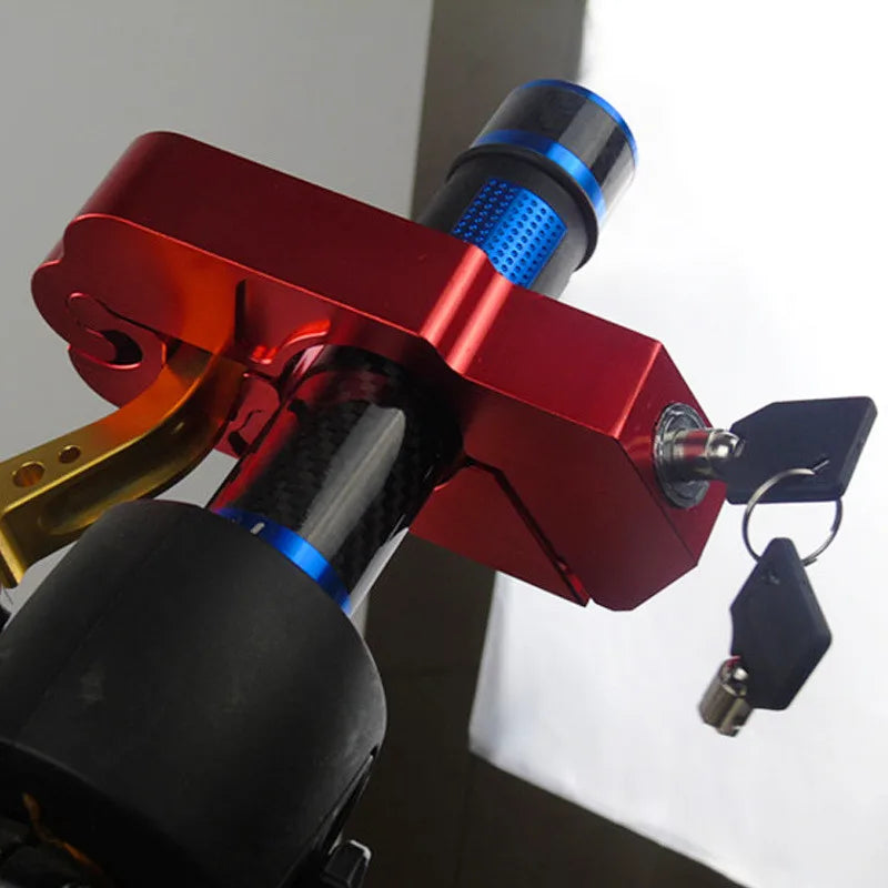 Motorcycle Handlebar Lock Handlebar Brake Handle Solid Lock Imitating Steal Lock Pull Rod ATV Dirt Street Bikes Anti Theft 2024