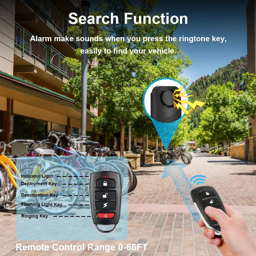 Waterproof Motorcycle Alarm 100dB Remote Control Wireless Anti Lost Warning Alarm Sensor Bike Alarm Security Protection