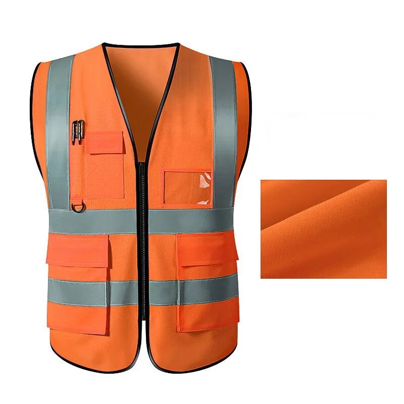 New Nighttime Traffic Environment Hygiene Garden Architecture Multi Pocket Anti static Grid Reflective Vest