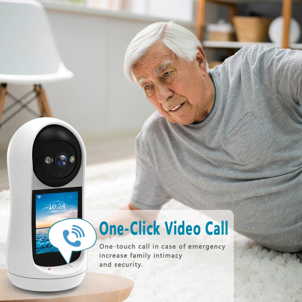 Wifi Camera 2K  3MP 2.8 inch IPS Screen Human Tracking Two Way Audio PTZ Video Calling Intercom Smart Baby Monitor Camera Icsee