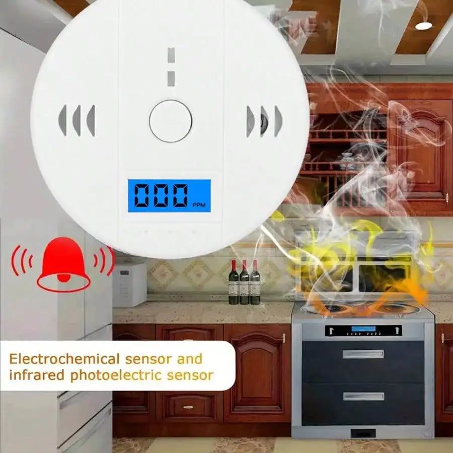 LCD CO Sensor Work alone Built-in 85dB siren sound Independent Carbon Monoxide Poisoning Warning Alarm Detector