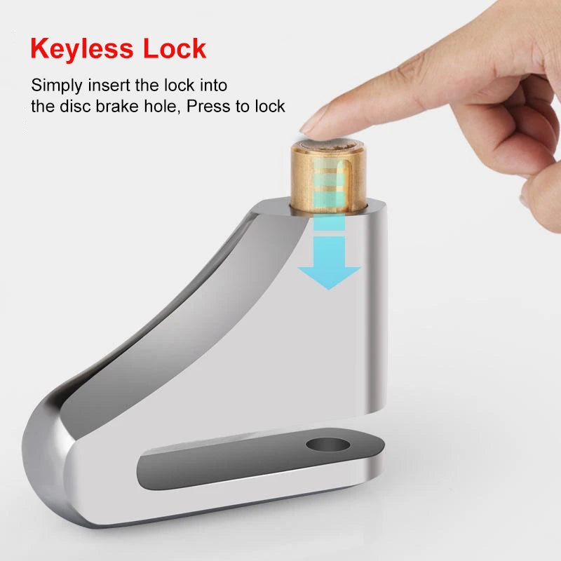Motorcycle Waterproof  Disc Brake Lock  Anti-Theft Wheel Padlock with Keys for Motorcycles Scooter Moped Motorbike