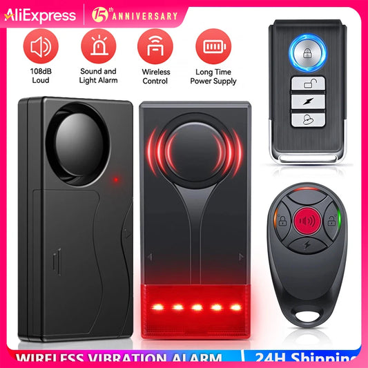 Hollarm Wireless Bicycle Motorcycle Alarm Adjustment Anti Theft Door Window Sensor Car Vibration Sound And Light Alarm Bike Find