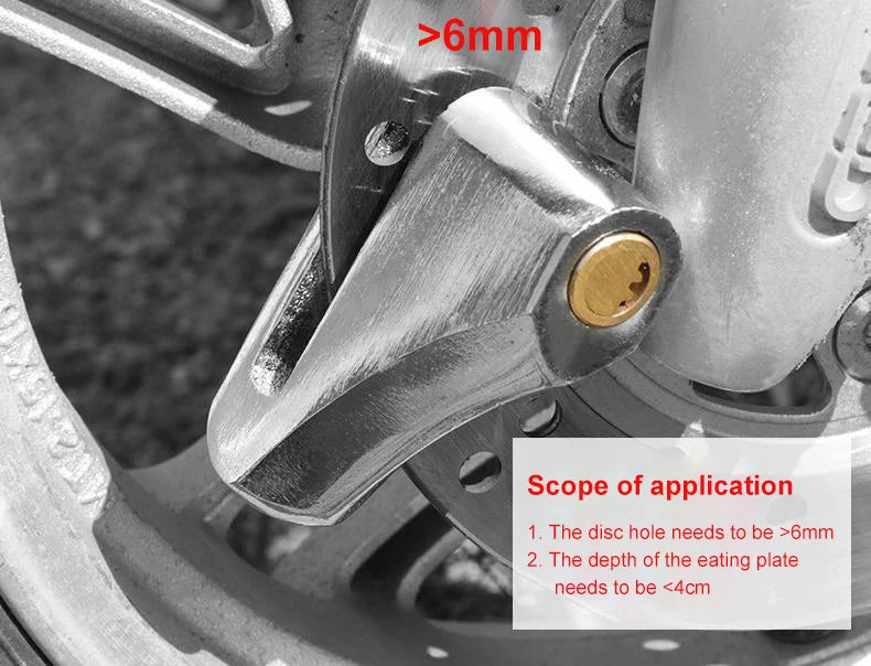 Motorcycle Waterproof  Disc Brake Lock  Anti-Theft Wheel Padlock with Keys for Motorcycles Scooter Moped Motorbike