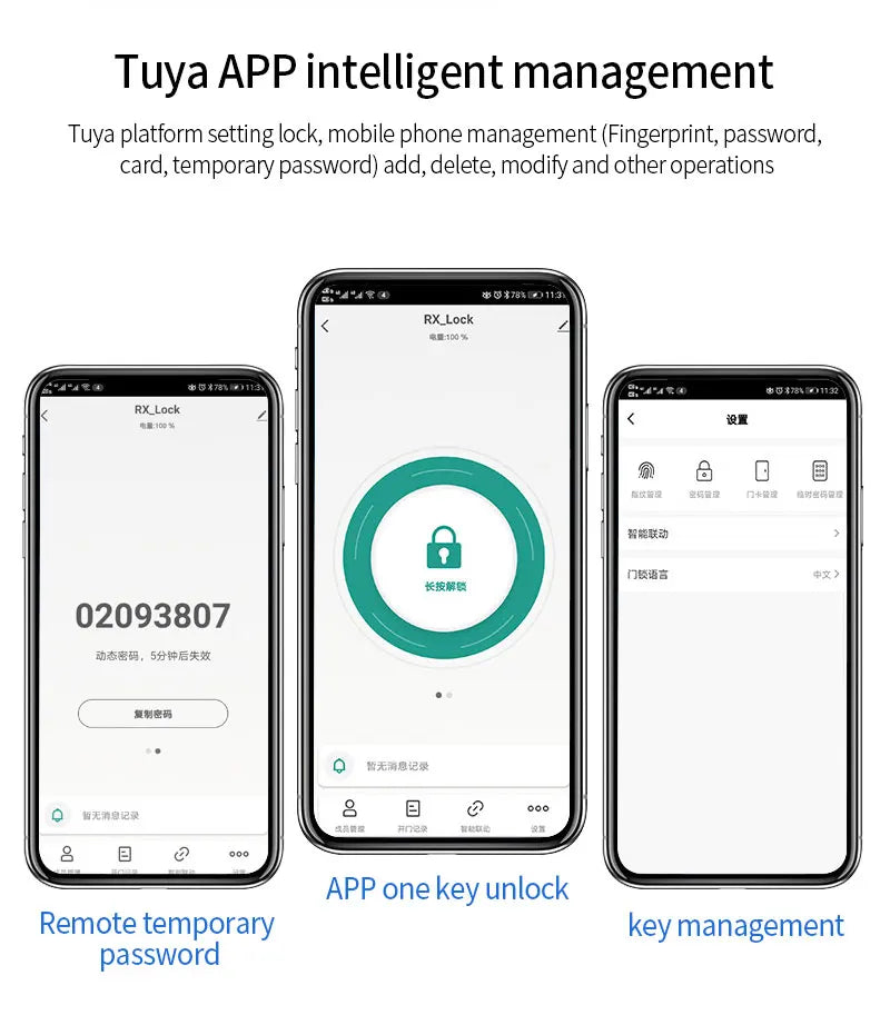 Waterproof Tuya Wifi Remote Control Fingerprint Motor Rim Lock Card Code Smart Door Lock Work for Google Alexa Echo