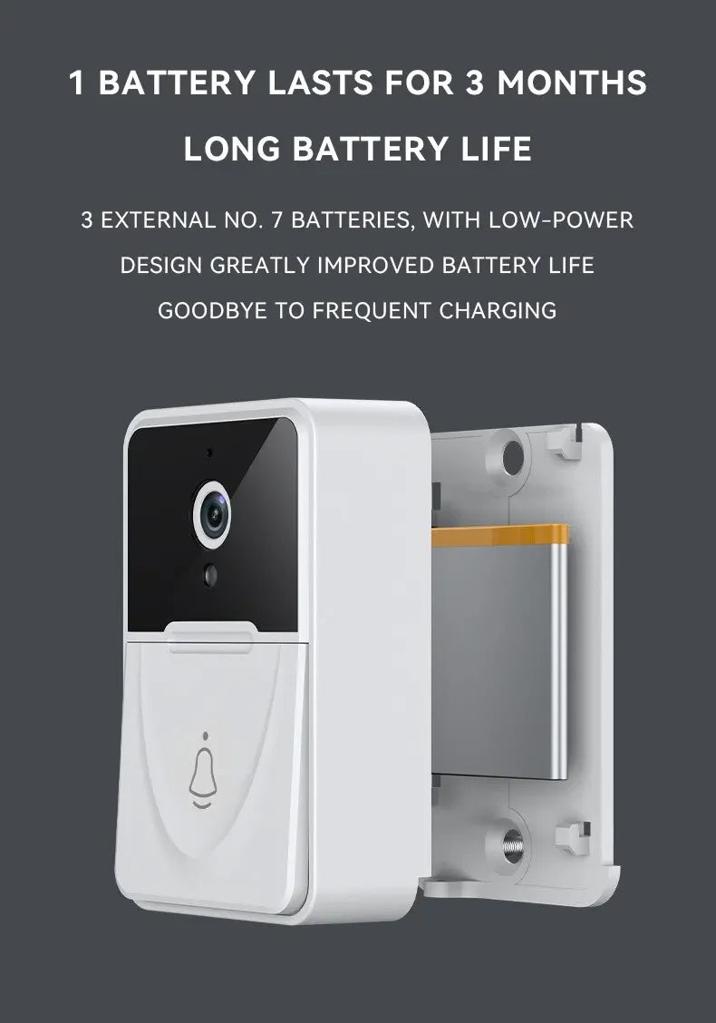 Tuya WiFi Video Doorbell Smart Home Door Bell 2.4Ghz Wireless Rechargeable Battery Outdoor HD Camera Visual Doorbell