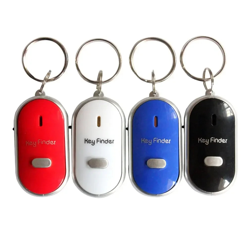 Portable car key finder anti-lost key finder smart find locator keychain whistle beep sound control LED torch