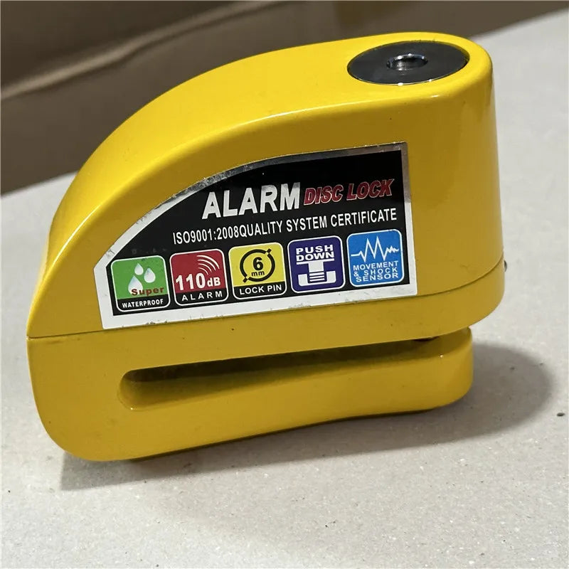 Waterproof Motorcycle Alarm Lock Bike Security Anti-theft Lock Motorbike Mountain bike Disc Brake Lock +Bag+1.5mReminder Rope