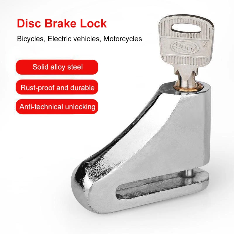 Motorcycle Waterproof  Disc Brake Lock  Anti-Theft Wheel Padlock with Keys for Motorcycles Scooter Moped Motorbike