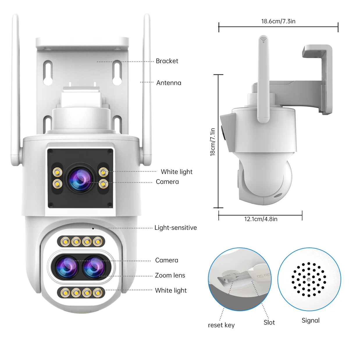 JOOAN 4K HD IP Camera Outdoor Three-Lens 10X Opticial Zoom Security WiFi Camera Auto Tracking CCTV Audio Video Surveillance Cam