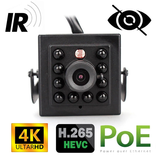 4K Ultra HD 8MP IP Camera Indoor H.265 Onvif Mini Small CCTV Night Vision IR 940nm POE Security Camera Inside Birdcage Machine