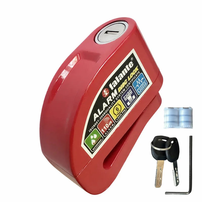 Waterproof Motorcycle Alarm Lock Bike Security Anti-theft Lock Motorbike Mountain bike Disc Brake Lock +Bag+1.5mReminder Rope