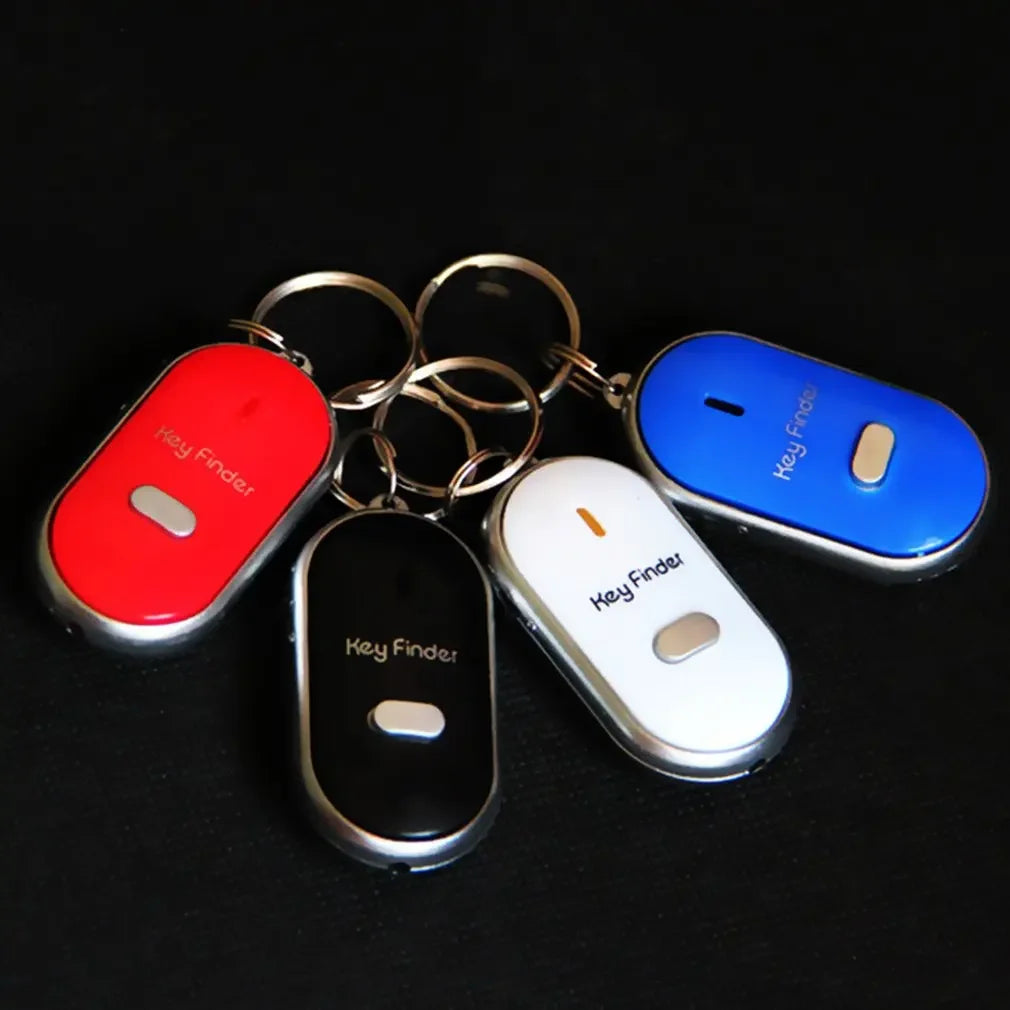 Portable car key finder anti-lost key finder smart find locator keychain whistle beep sound control LED torch
