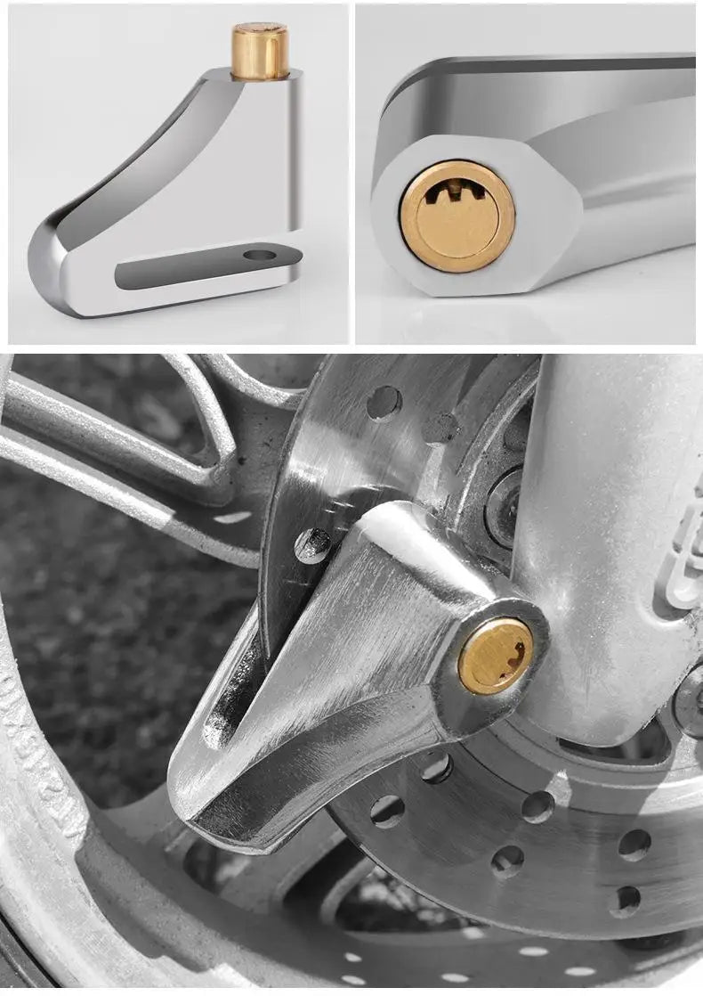 Motorcycle Waterproof  Disc Brake Lock  Anti-Theft Wheel Padlock with Keys for Motorcycles Scooter Moped Motorbike